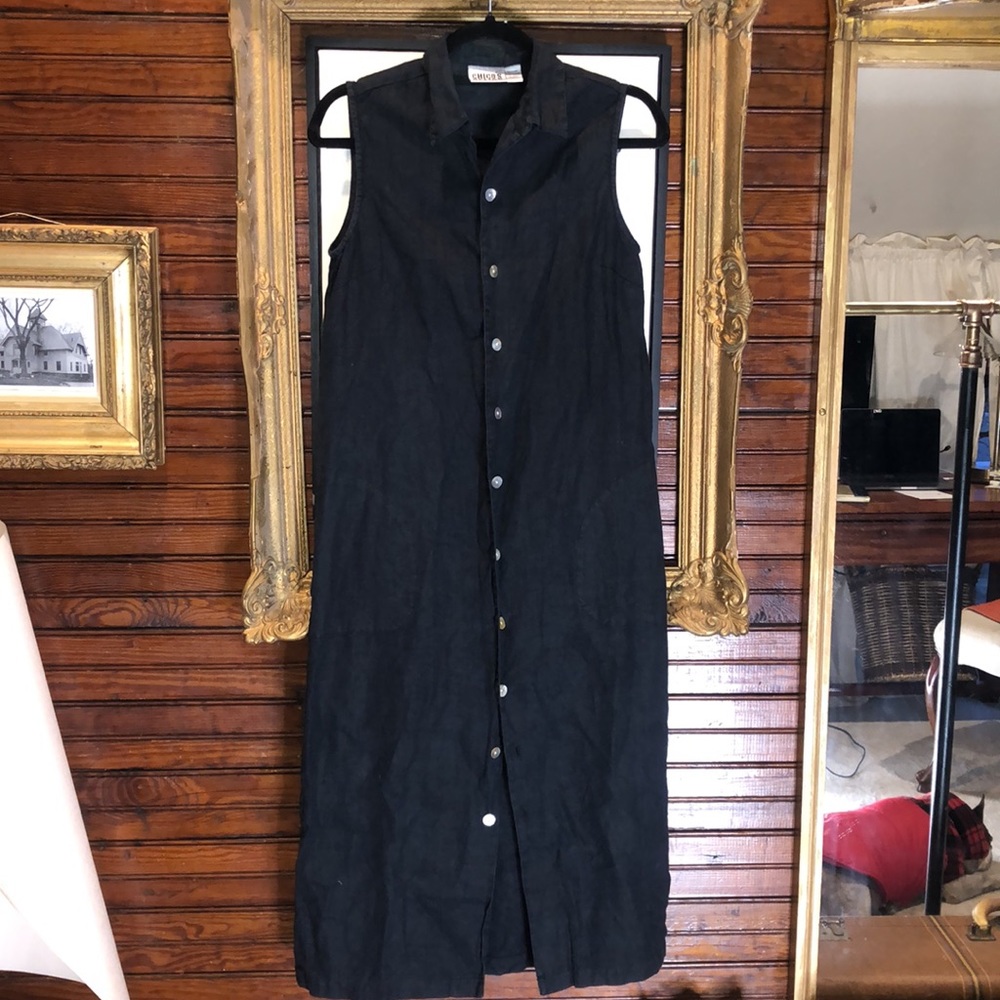 CHICO’S • 100% linen vintage dress